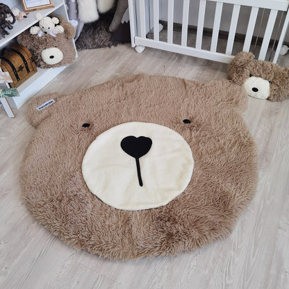 Warm Taupe Bear Pillow Soft Nursery
