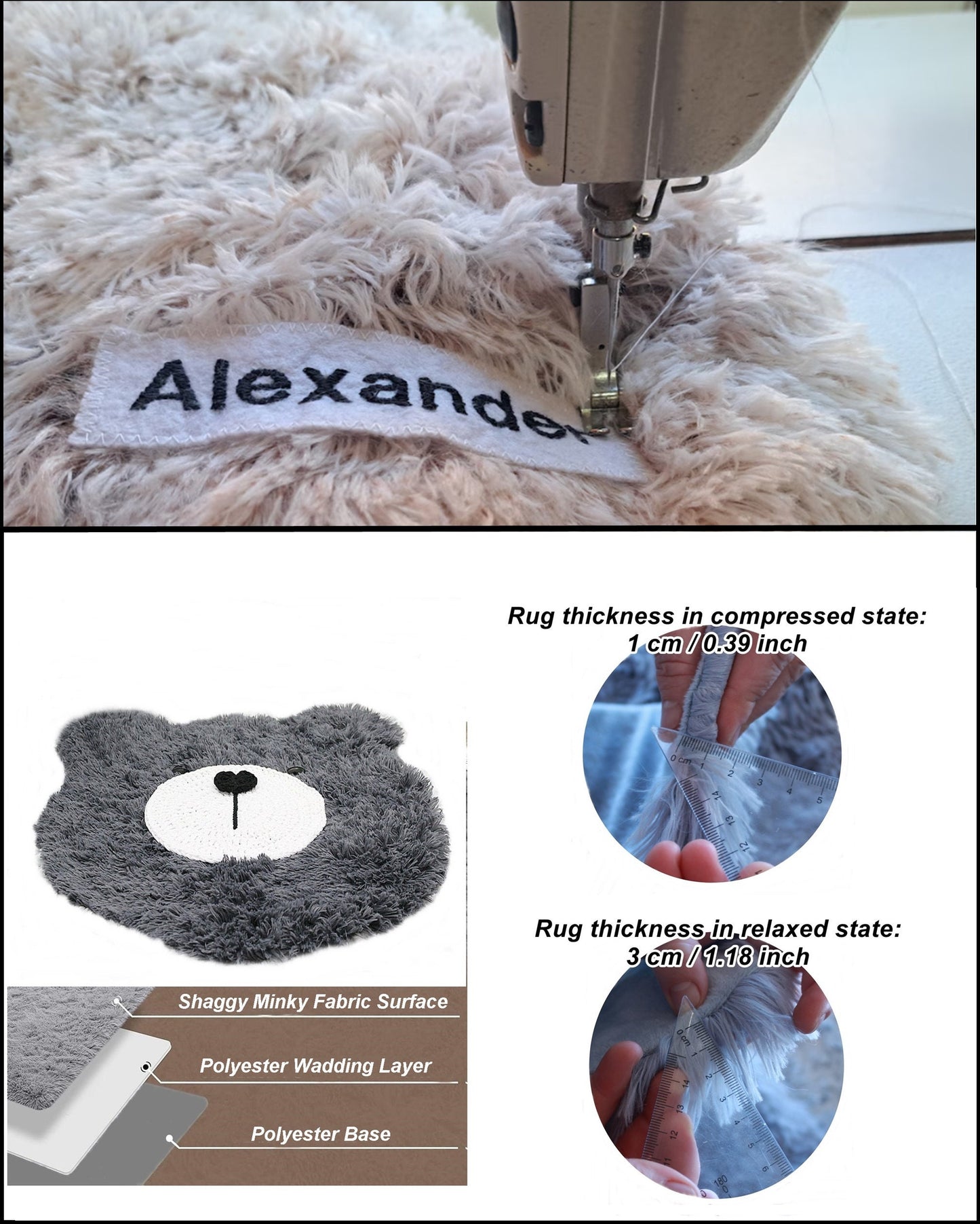 Woodland Bear Rug Beige Faux Fur - DECORLINA