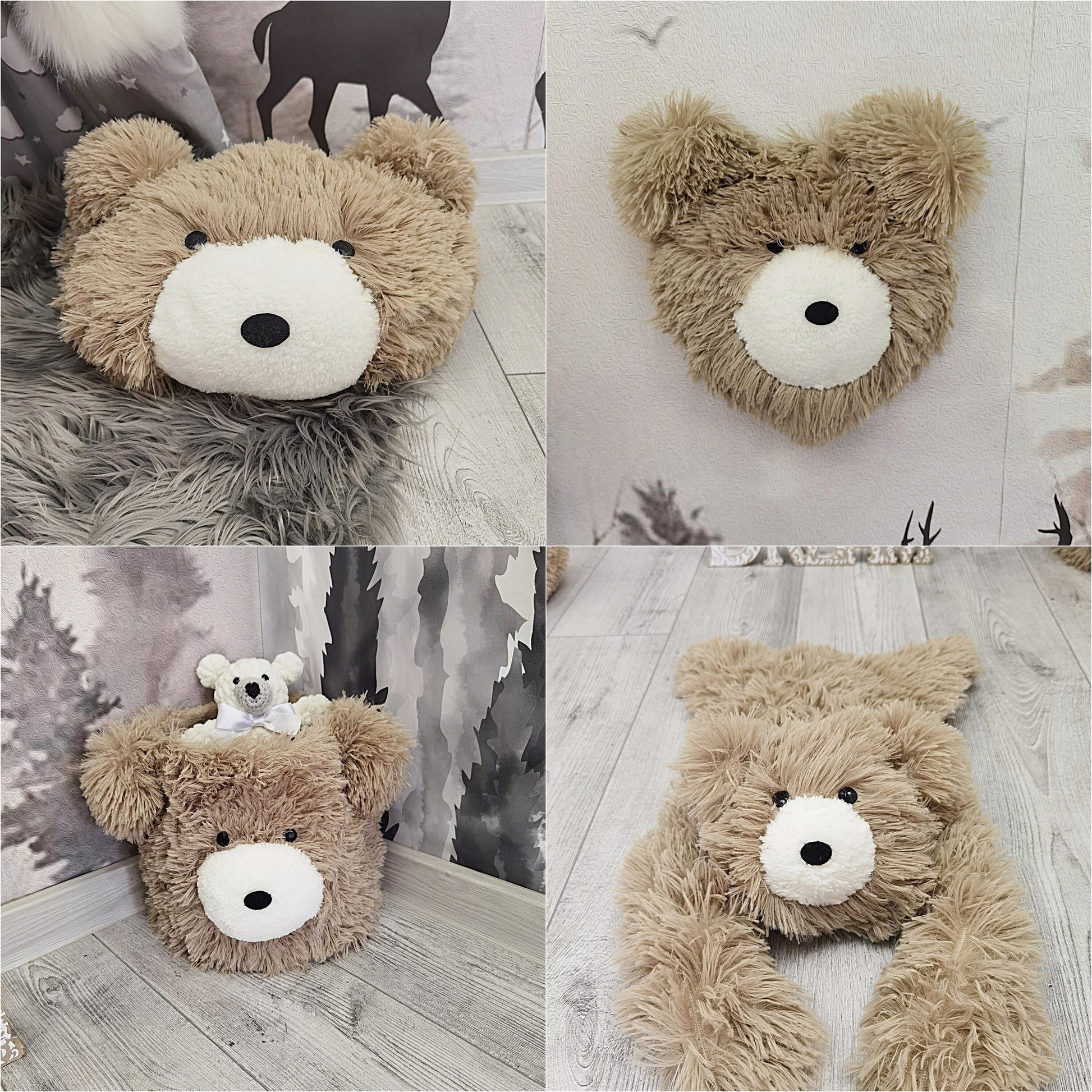 Warm Taupe Bear Rug Faux Fur