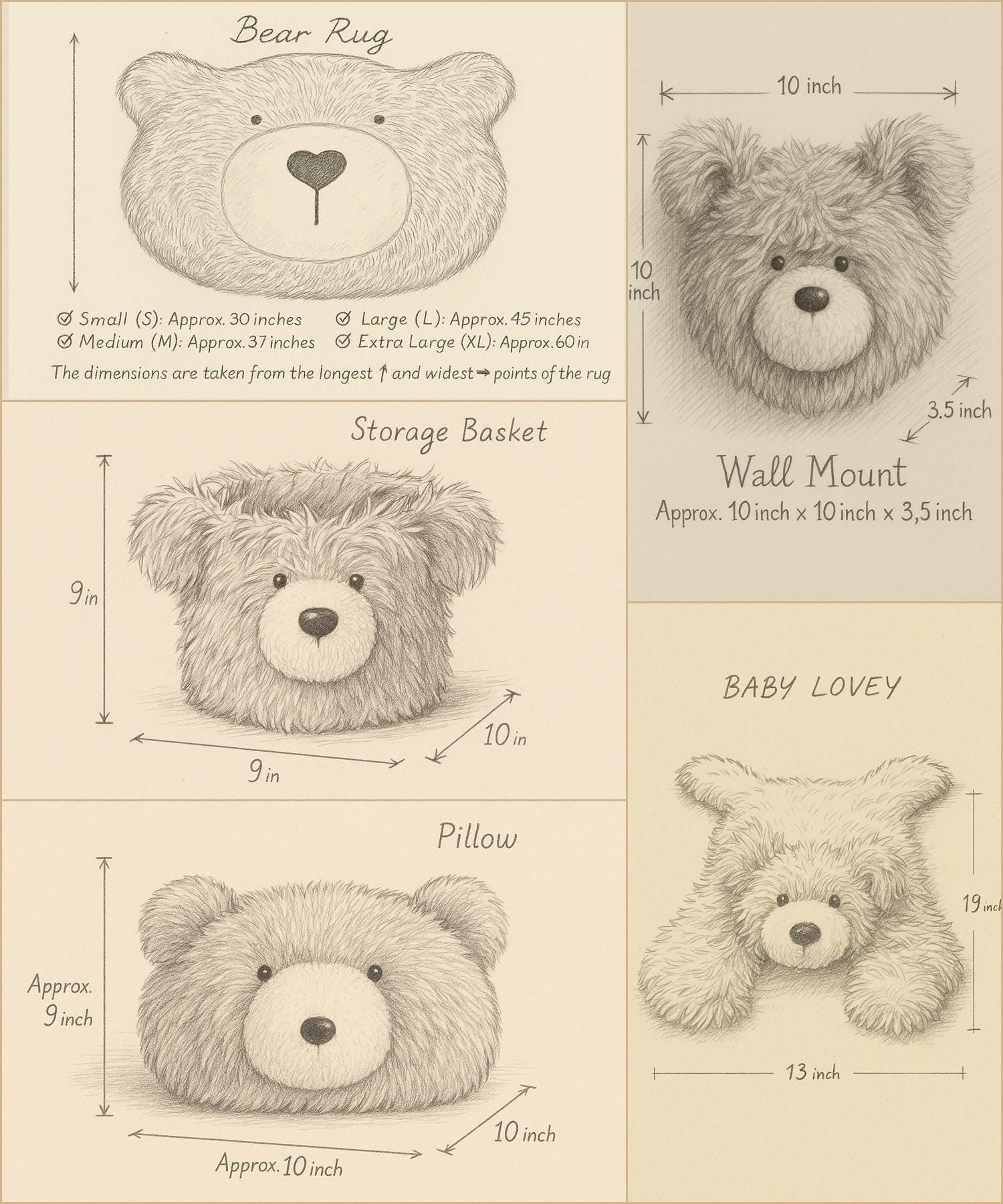 Brown Bear Rug Plush Woodland Personalized