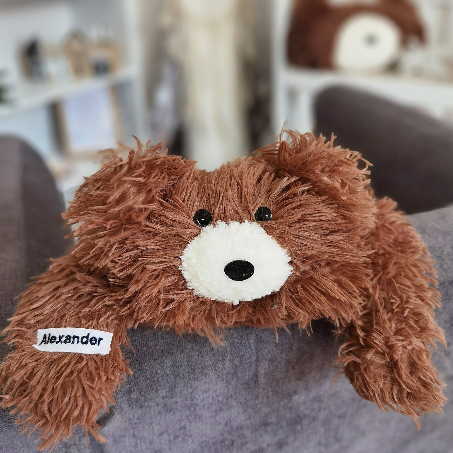Brown Bear Rug Shaggy Minky Personalized