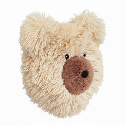 Faux Bear Head Wall Decor - Woodland Nursery Plush Animal