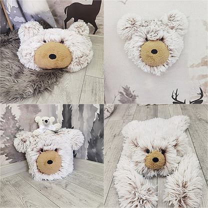 Personalized Fluffy Bear Rug: Woodland Nursery Baby Decor