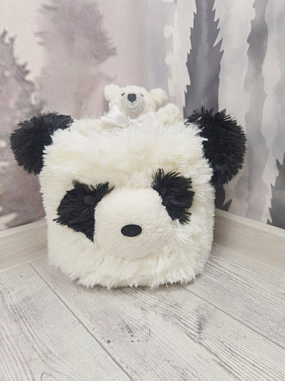 Panda Storage Basket Minky Personalized