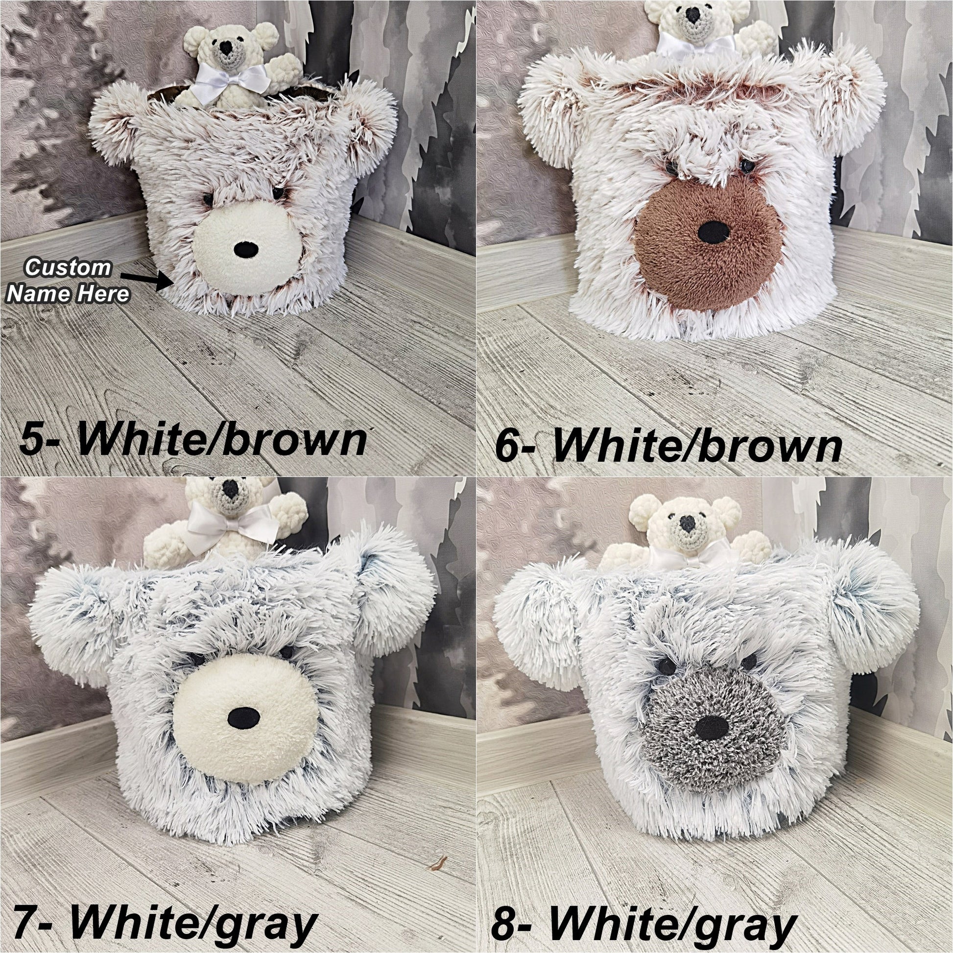 Bear Storage Basket - Nursery Organizer, Personalized Toy Bin, Baby Room Decor