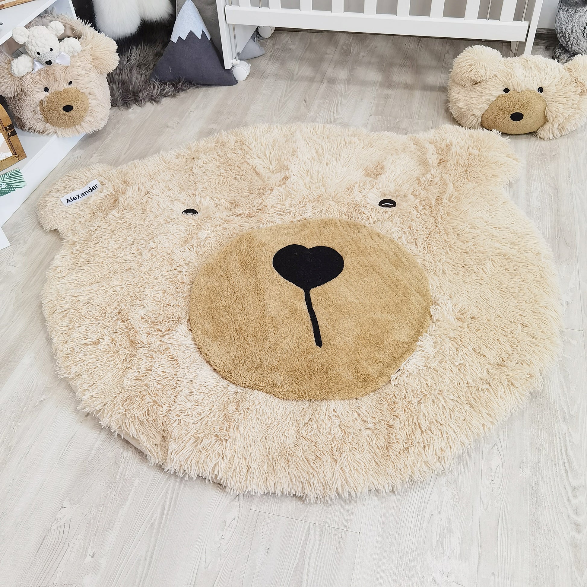 Bear Head Wall Mount - Faux Taxidermy Nursery Decor & Soft Plush Trophy