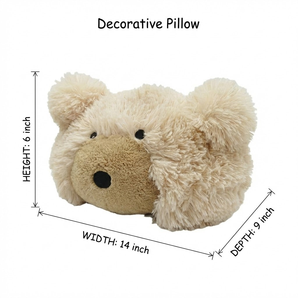 Personalized Bear Pillow: Shaggy Minky Woodland Nursery Decor