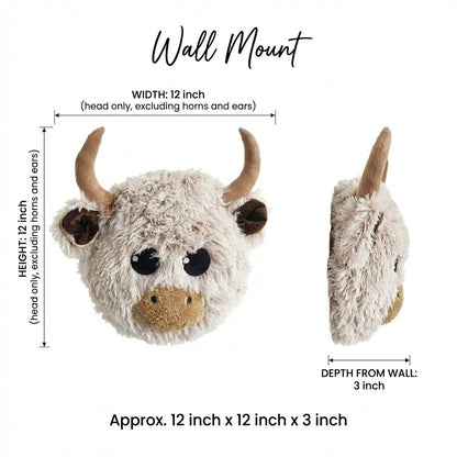 Highland Cow Nursery Rug: Faux Fur Farm Animal Decor