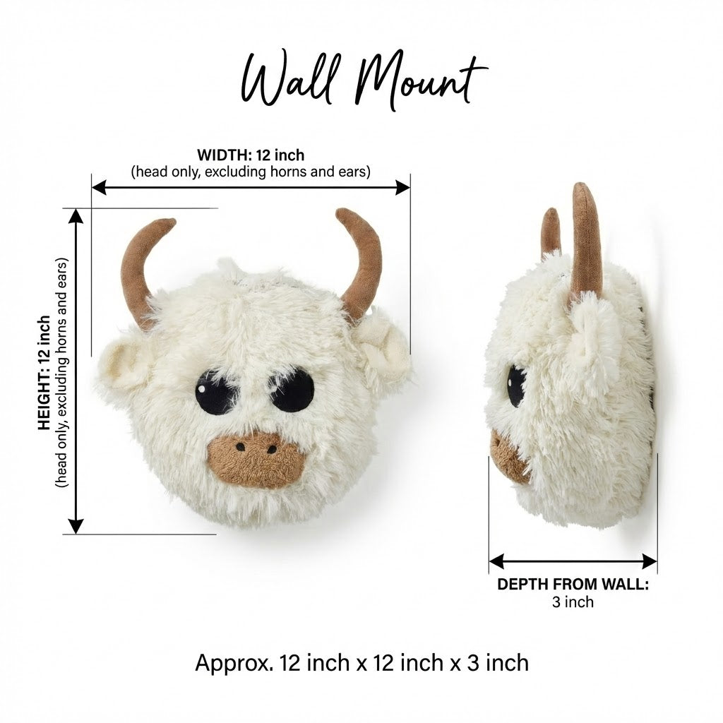 White Highland Cow Rug Plush Farmhouse