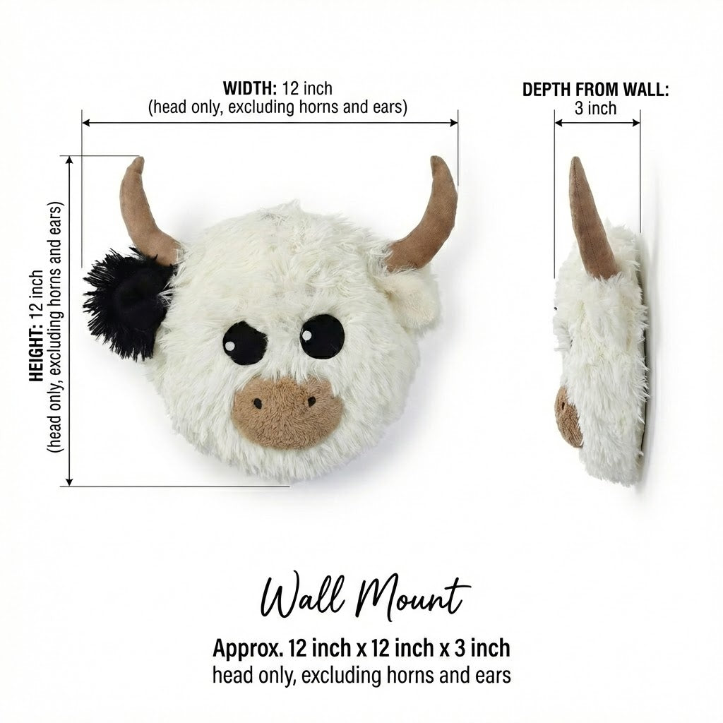 White Highland Cow Rug Plush Farm