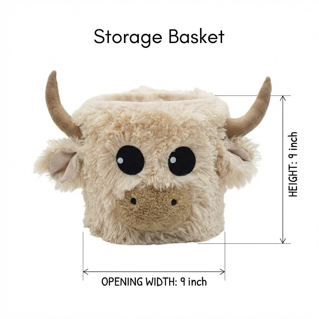 Highland Cow Nursery Rug Beige - DECORLINA