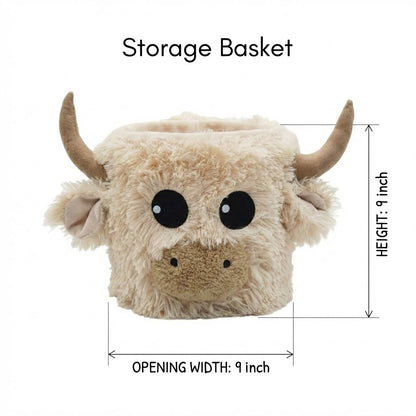 Plush Highland Cow Head Wall Mount: Farm Nursery Decor