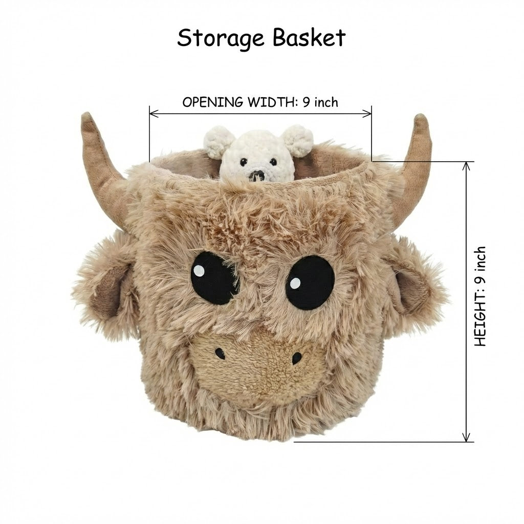 Highland Cow Head Wall Mount Soft Plush - DECORLINA