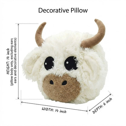 White Highland Cow Rug Plush Farmhouse