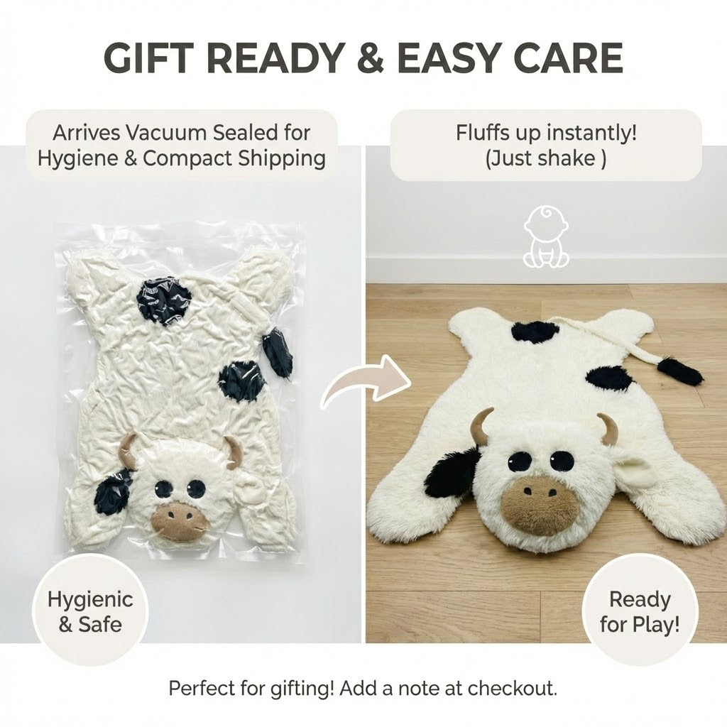 Handmade Highland Cow Nursery Basket: Plush Farm Animal Storage Bin