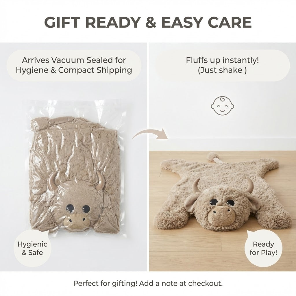 Highland Cow Head Wall Mount Soft Plush - DECORLINA