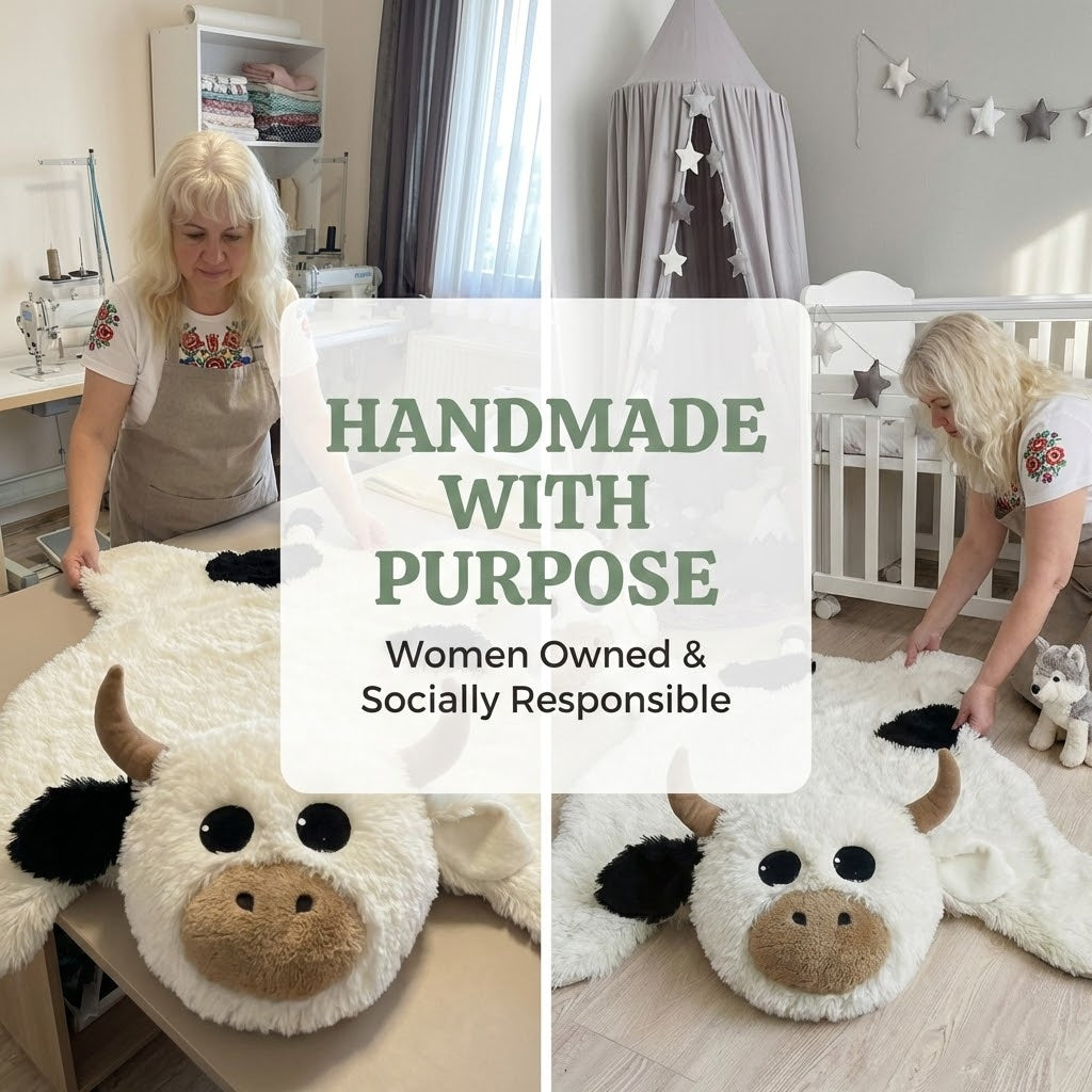Handmade Highland Cow Nursery Basket: Plush Farm Animal Storage Bin
