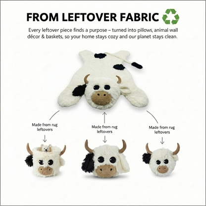 Handmade Highland Cow Nursery Basket: Plush Farm Animal Storage Bin