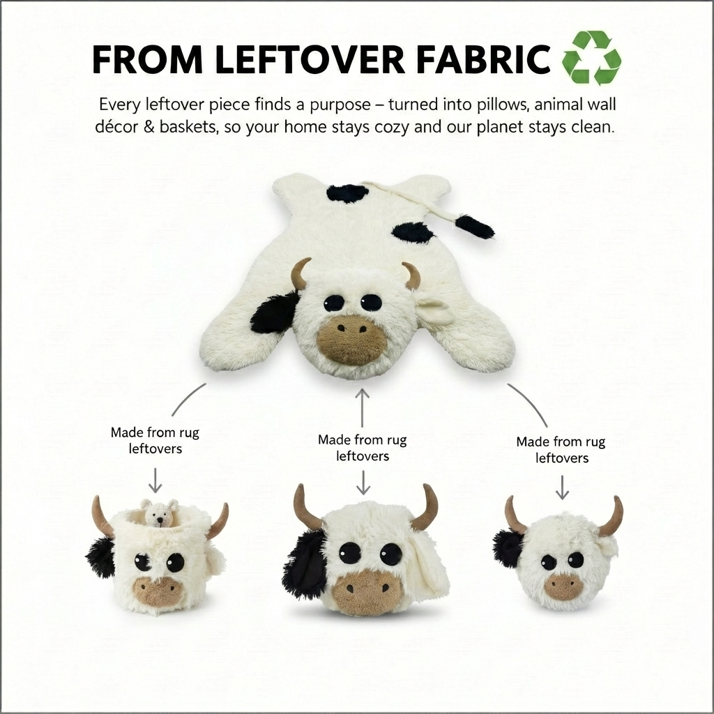 White Highland Cow Rug Plush Farm