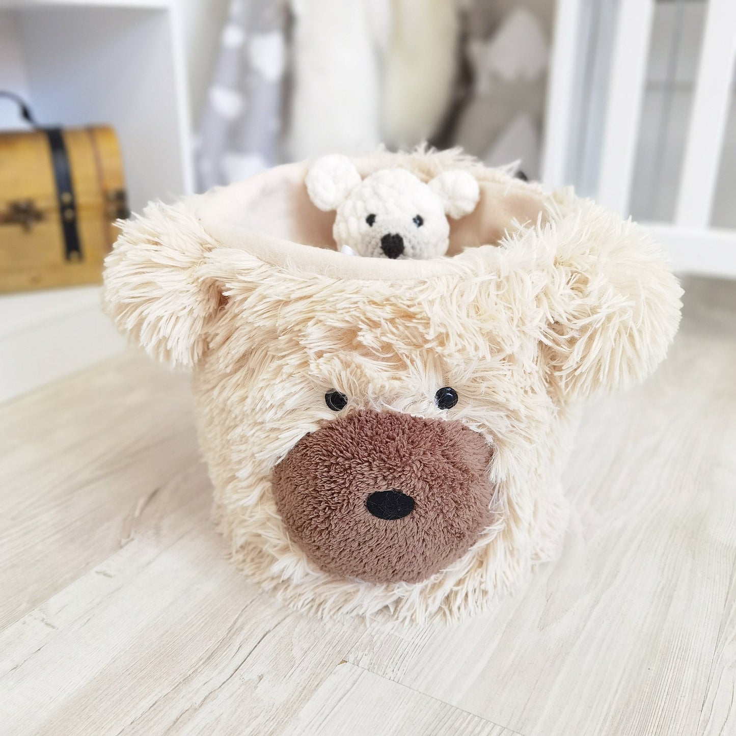 Woodland Bear Rug Beige Faux Fur - DECORLINA