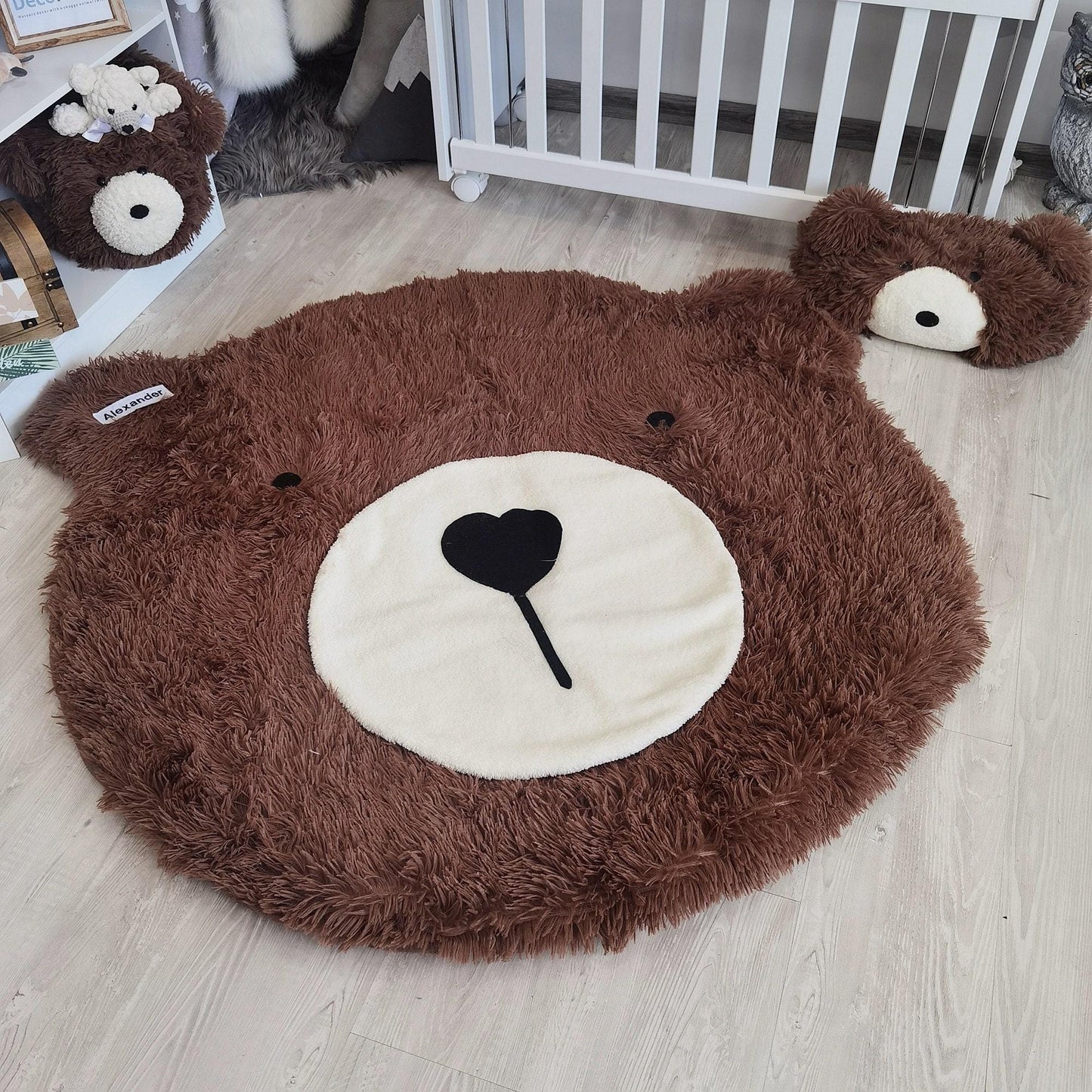 Bear Rug Faux Fur Personalized Baby Boy
