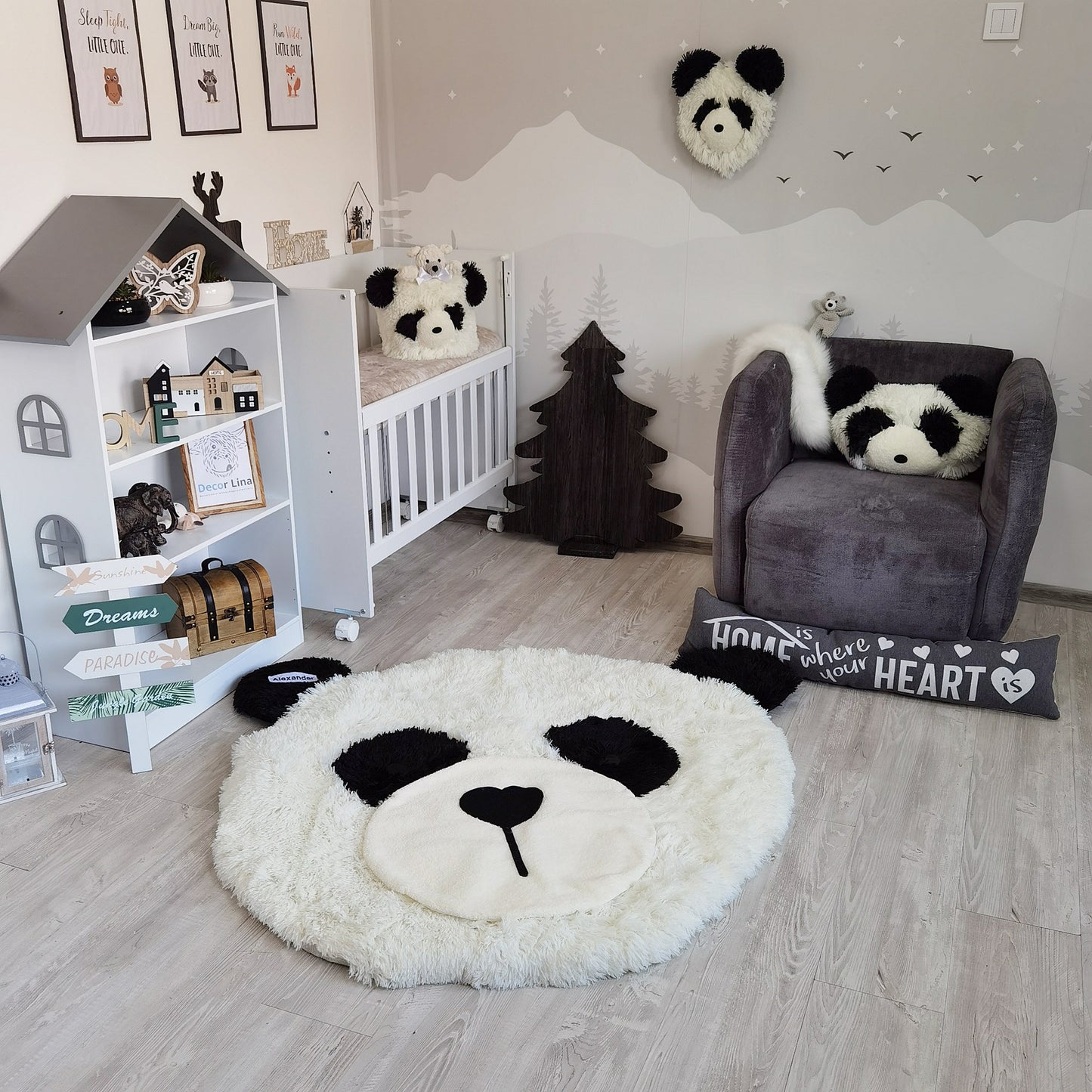 Handcrafted Panda Bear Pillow: Plush Nursery Decor