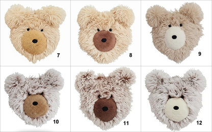 Handmade plush bear wall decor - woodland nursery animal head