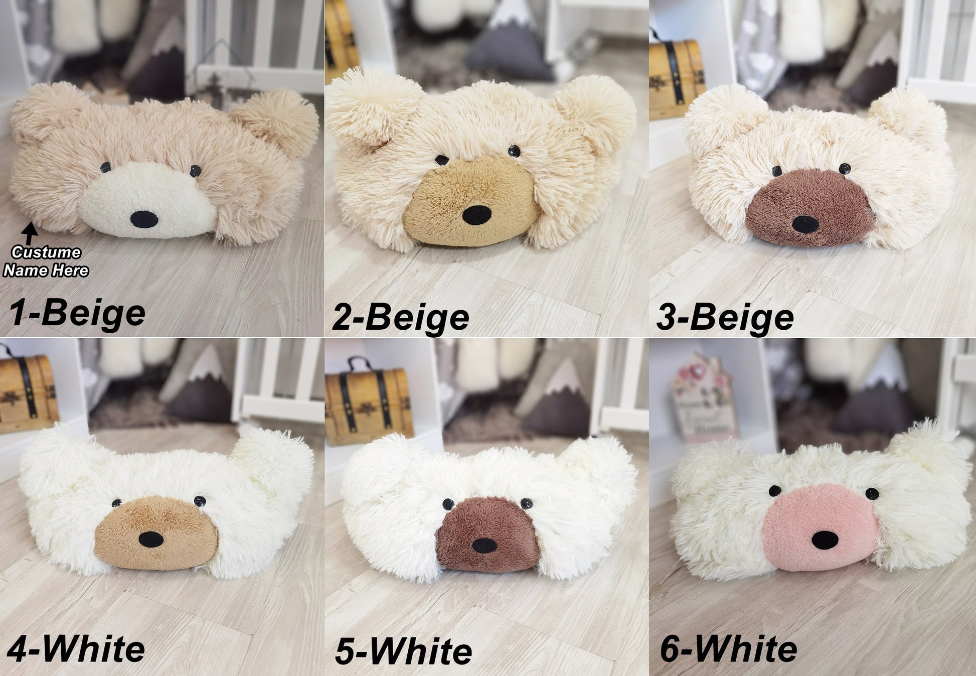 Handmade Plush Bear Pillow: Cozy Nursery Decor, Personalizable