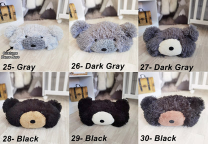 Warm Taupe Bear Pillow Soft Nursery