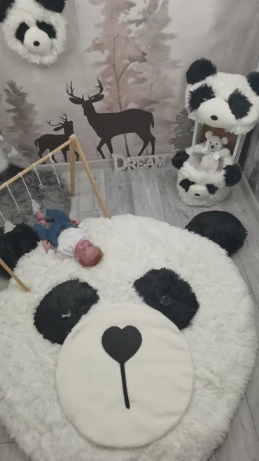 Handmade Minky Panda Bear Rug: Personalized Plush Nursery Decor