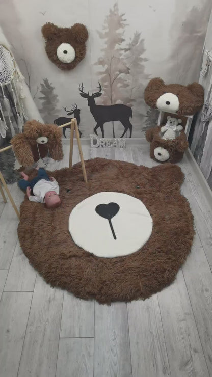 Bear Rug Faux Fur Personalized Baby Boy