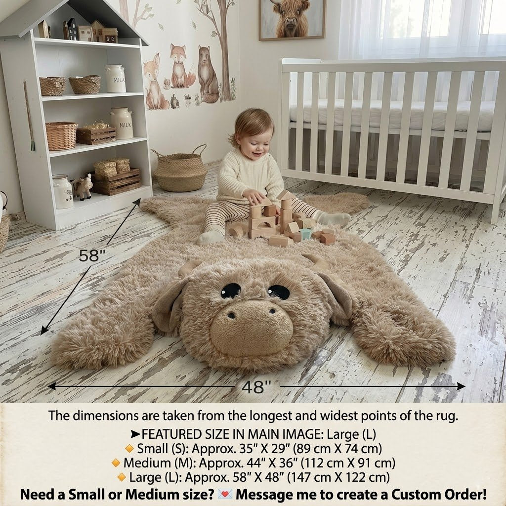 Highland Cow Head Wall Mount Soft Plush - DECORLINA